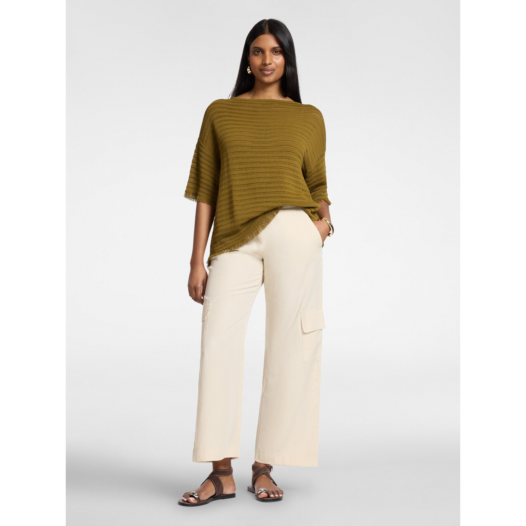 Elena Mirò - Cargo fluidos mezcla lyocell - Beige