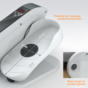 Elliptique de bureau, mini vélo elliptique électrique avec écran LCD, télécommande et 10 vitesses réglables, silencieux et portable pour les seniors, blanc