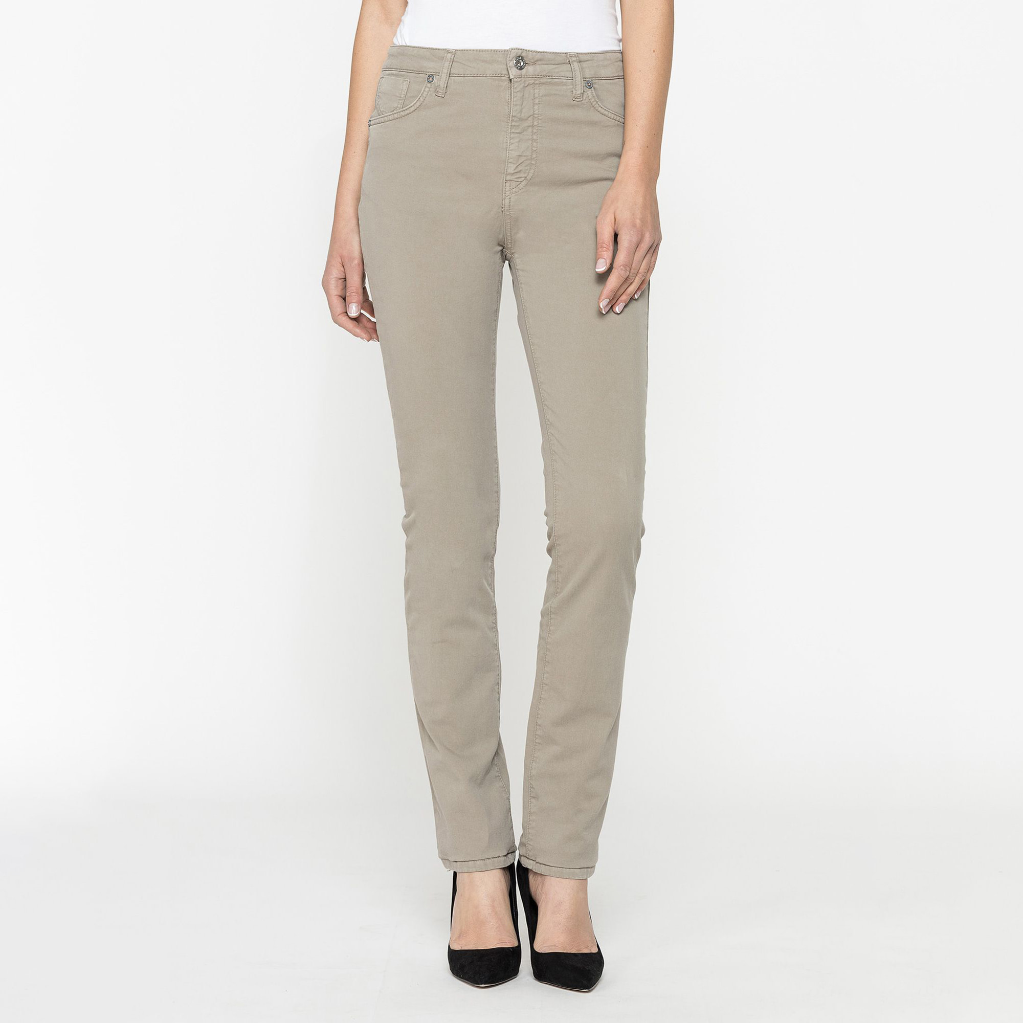 PANTALONE IN GABARDINA MOD.753 . Vita alta e gamba confortevole.