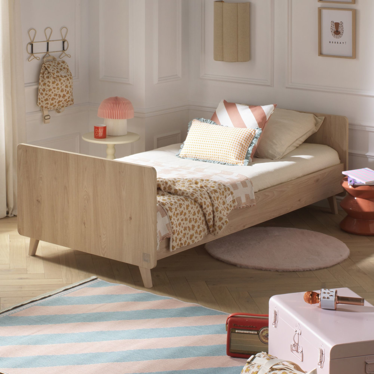 Lit junior 190x90cm en décor bois chêne suave