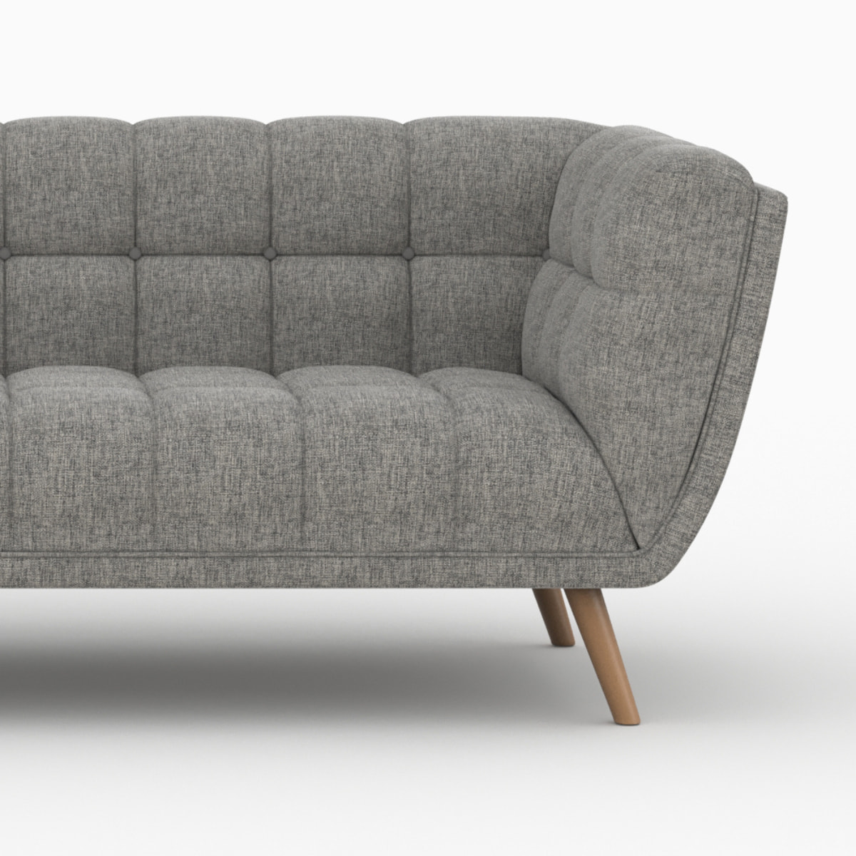 Ensemble canapé et fauteuil en tissu gris 4 places - Carmen