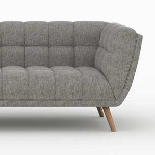 Ensemble canapé et fauteuil en tissu gris 4 places - Carmen