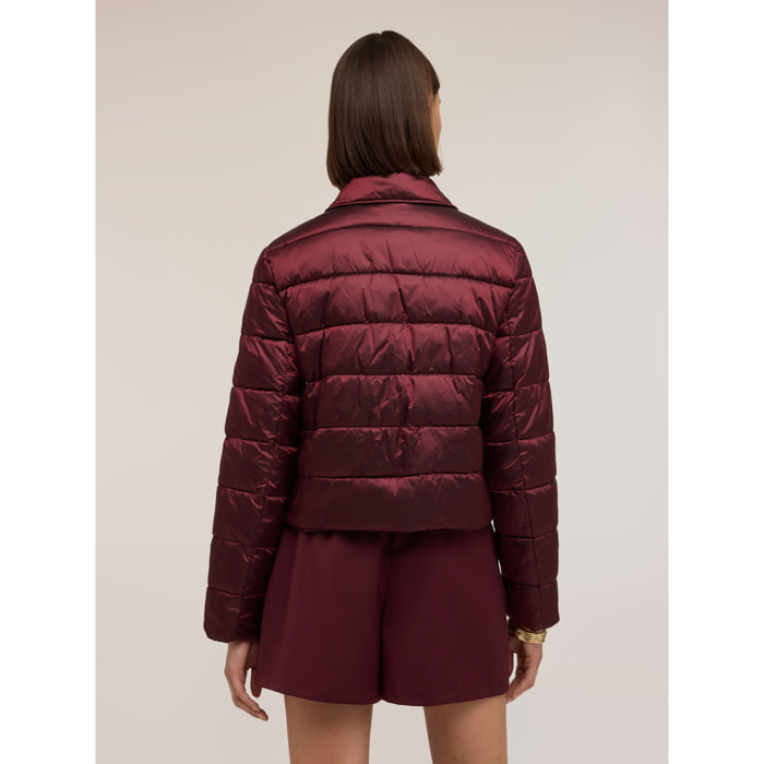 Motivi - Piumino lightweight crop doppiopetto - Bordeaux