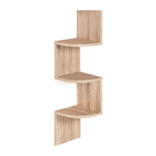 Etagère murale d'angle effet hêtre 120cm
