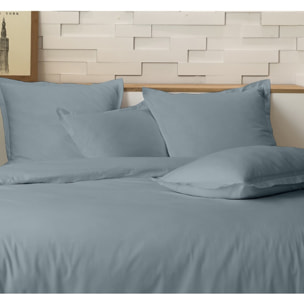 Parure housse de couette 3pcs 100% 100% percale de coton 80 fils_azur