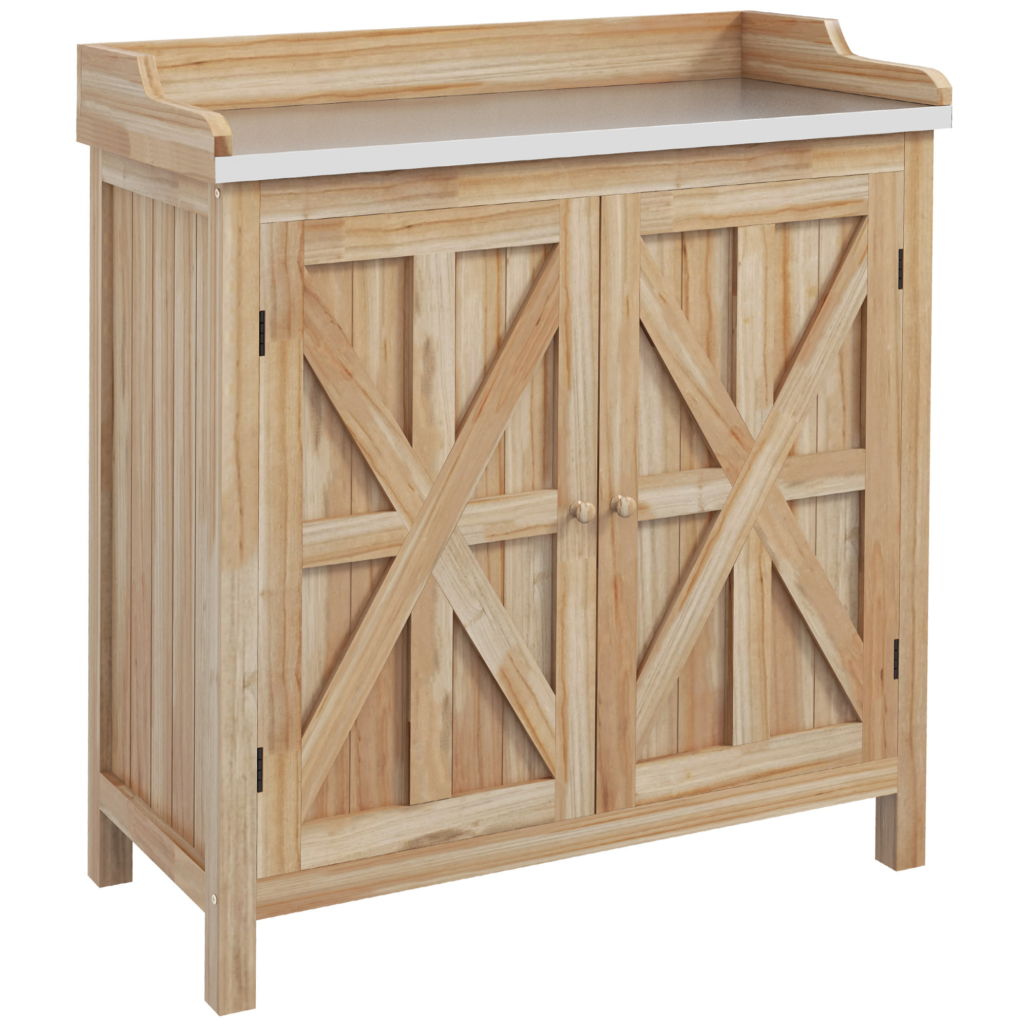 Table de rempotage armoire de jardin 2 en 1 bois sapin acier