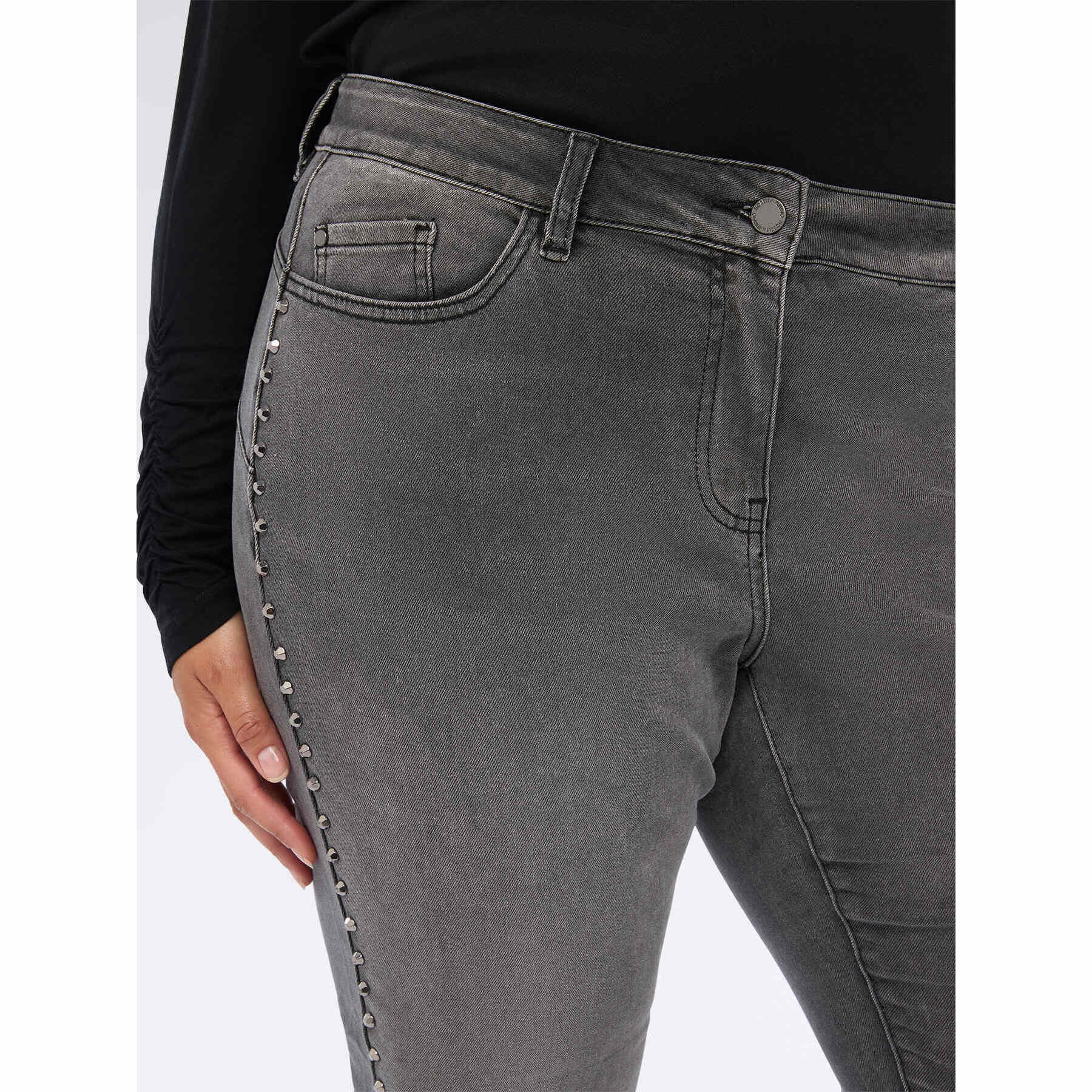 Fiorella Rubino - Jeans skinny con borchie - Grigio