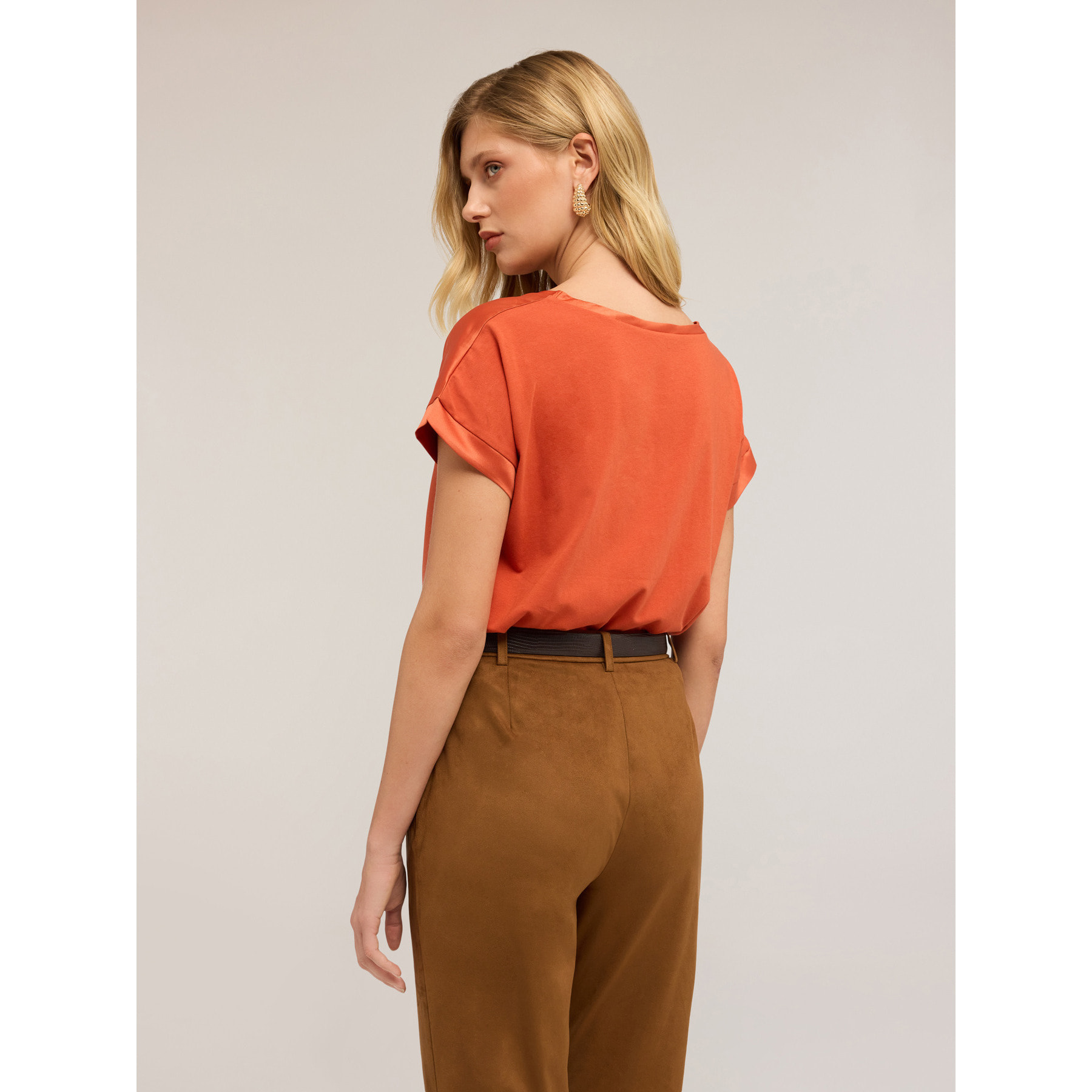 Motivi - Camiseta bimatérica - Naranja sol