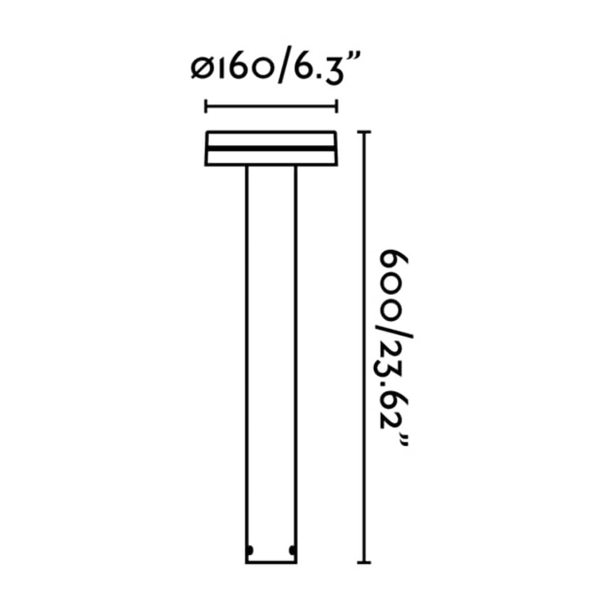 ESPOT 600 Lampada paletti grigio scuro
