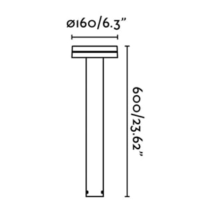 ESPOT 600 Lampada paletti grigio scuro