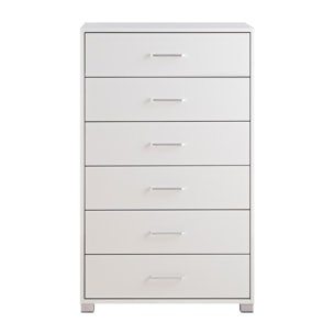 Cassettiera in legno 6 cassetti bianca opaca - Nancy