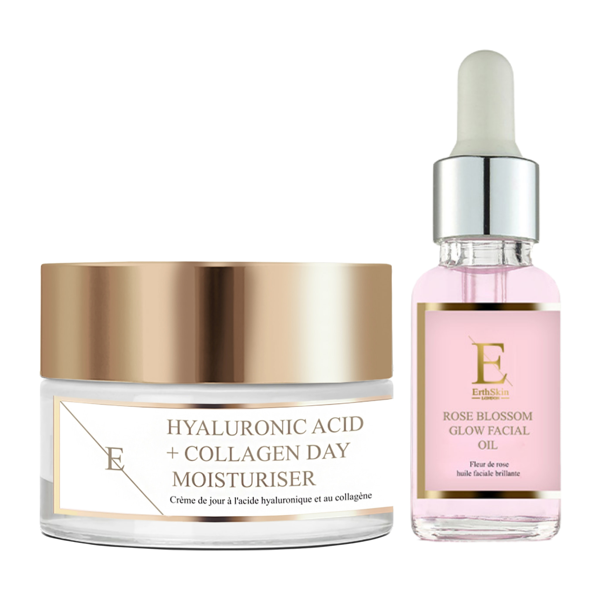 Aceite facial Rose Blossom Glow + Crema de día con ácido hialurónico y colágeno