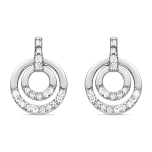 Pendientes de Circonita Brillante acabados en rodio