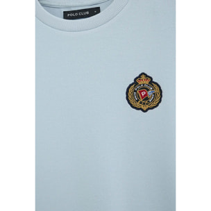 Camiseta azul claro de manga corta con logo náutico Polo Club