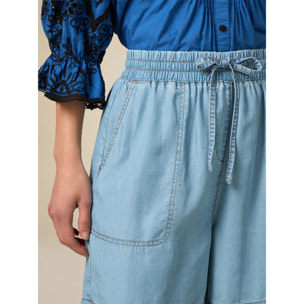 Oltre - Shorts de tencel - Light - blue