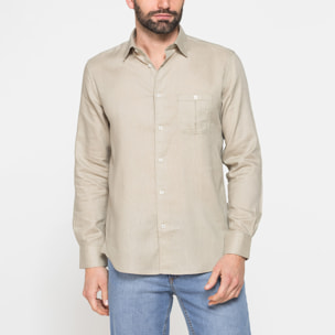 CAMICIA IN LINO E LYOCELL A MANICA LUNGA DA UOMO