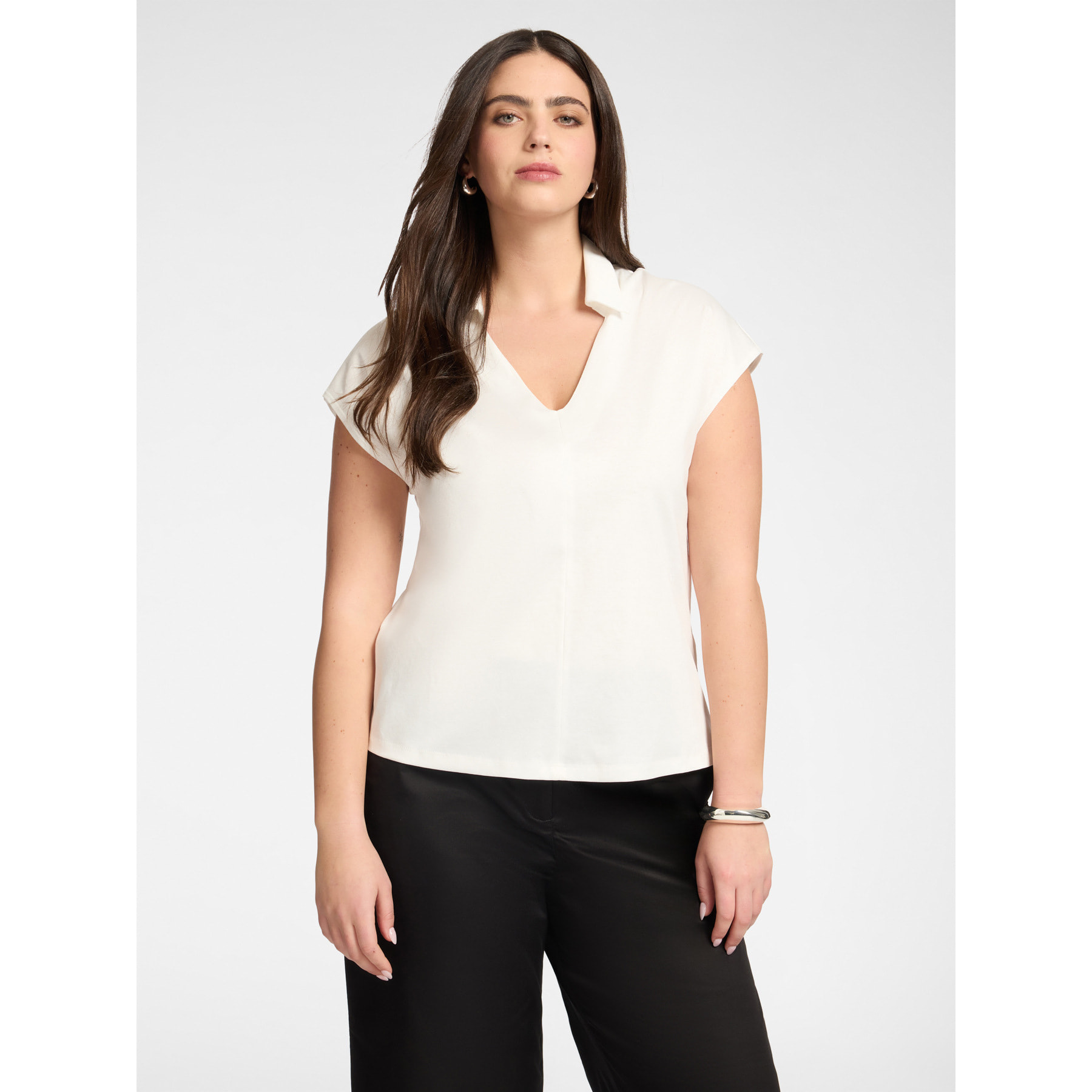 Elena Mirò - T-shirt con colletto - Bianco