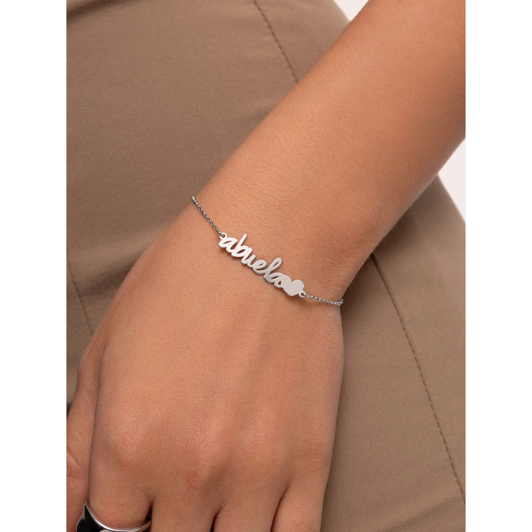 Pulsera Abuela Heart Plata