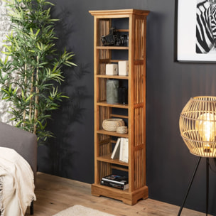 API - Étagère bibliothèque marron 45 cm bois teck