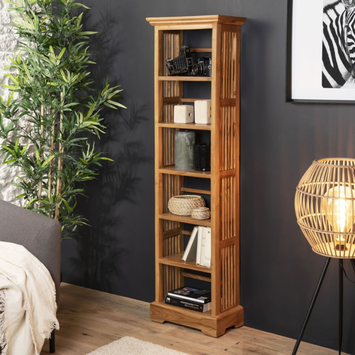 API - Étagère bibliothèque marron 45 cm bois teck