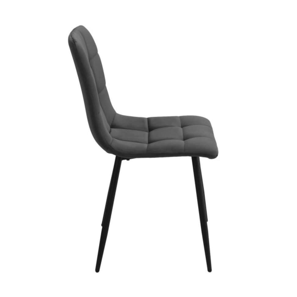 Chaise en velours avec piétement métal noir - 3 coloris - PAOLA 2