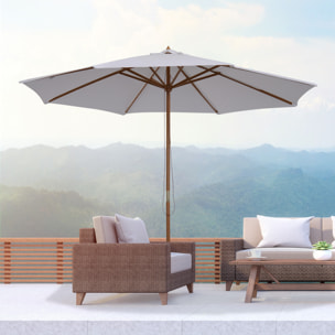 Sombrilla para Jardín de Poliéster Madera Φ3x2,5m Crema