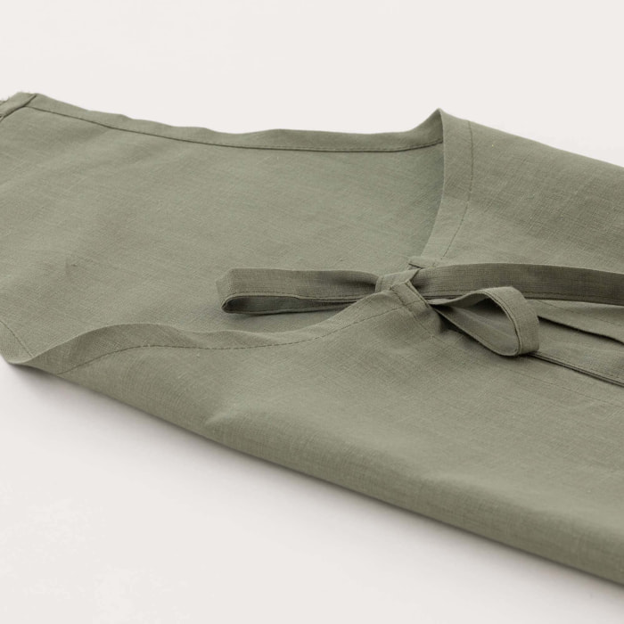 Tablier 100% lin armée verte - 110x69 cm
