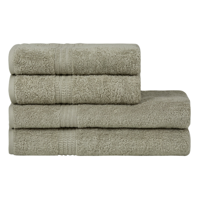 Lot de 4 serviettes éponge coton bio