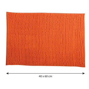 Alfombra de baño MSV "Chenille" antideslizante de microfibra en color naranja 40 x 60 cm