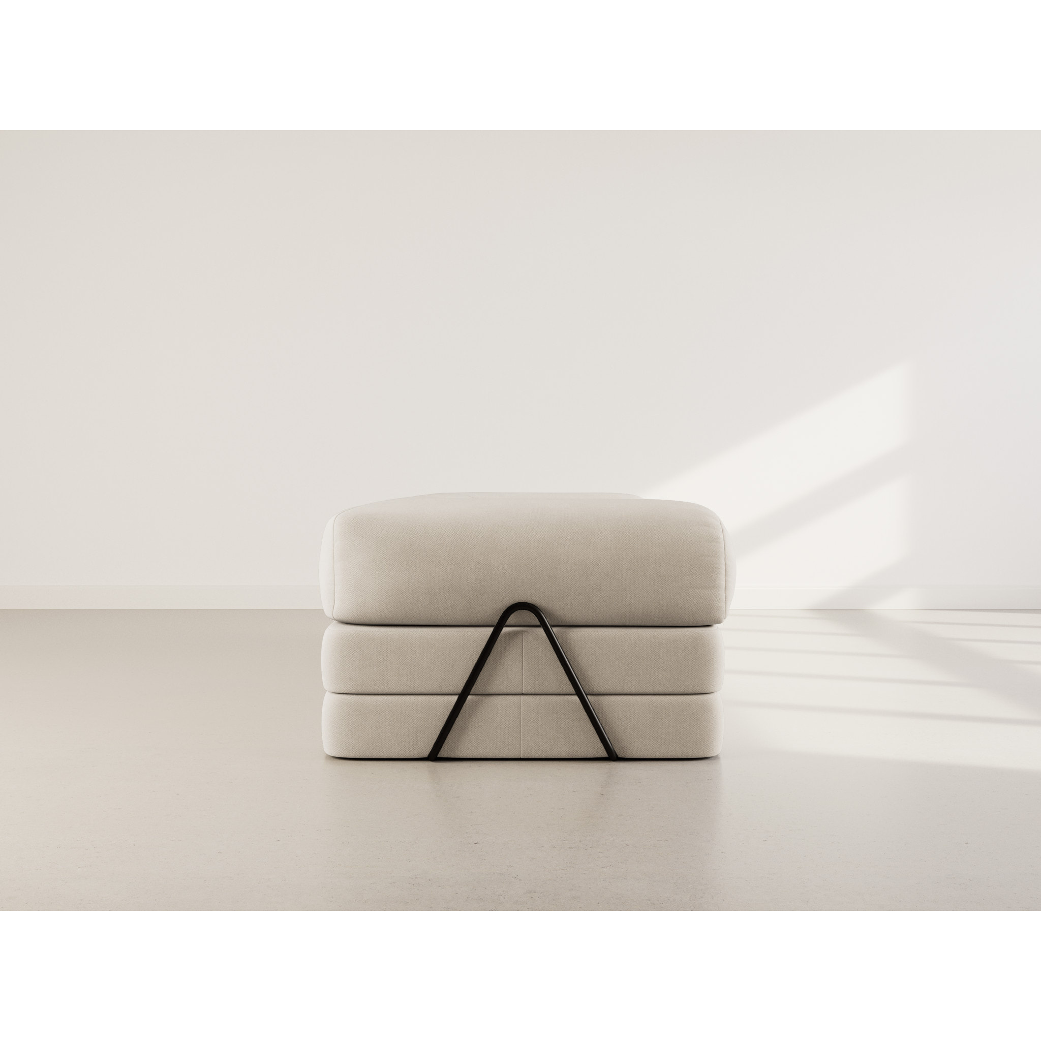 Nebula - Canapé 3 places convertible en velours texturé - Beige