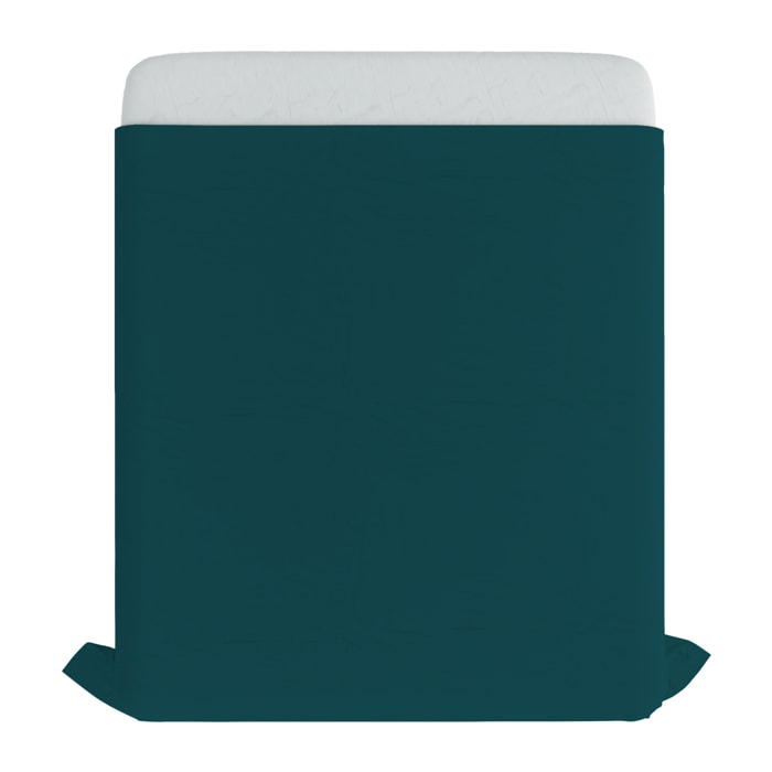 LENZUOLO SOPRA MAX COLOR, 100% Cotone, Tinta Unita, Made in Italy - VERDE PETROLIO