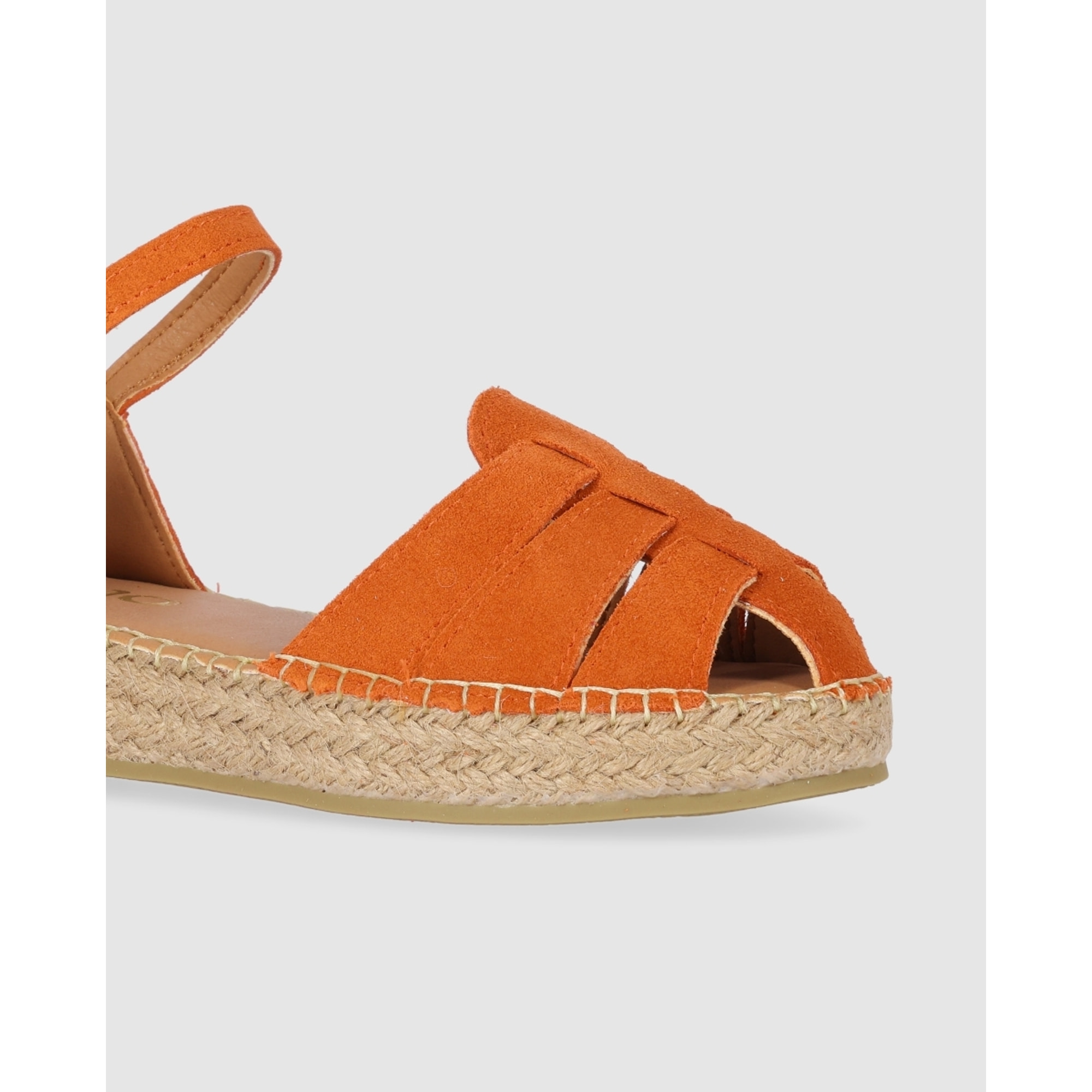 Sandalias de Serraje - Naranja - Tacón: 5 cm