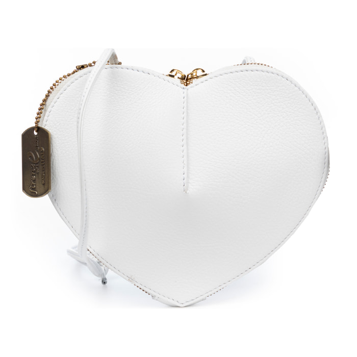 Barbaresco bolso de hombro mujer, con forma de corazón. Piel auténtica Dollaro.