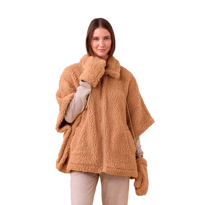 Poncho con guanti eco agnellino articolo unito. Noidinotte