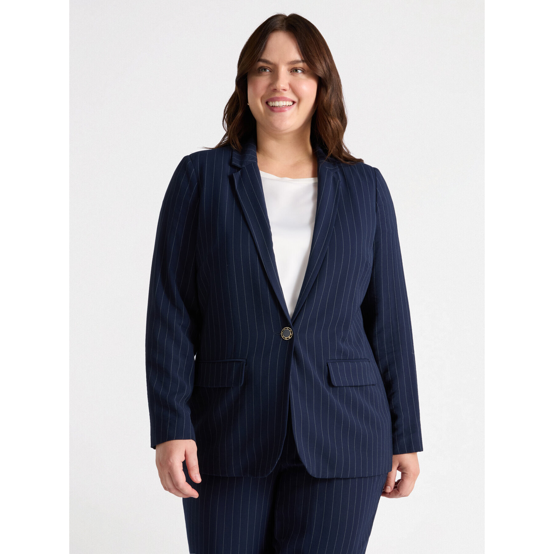 Fiorella Rubino - Blazer en tejido de rayas diplomáticas - Azul