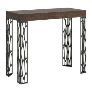 Consolle allungabile 90x40/300 cm Ghibli Noce telaio Antracite.