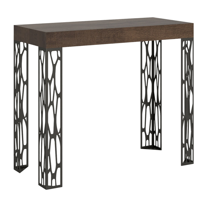 Consolle allungabile 90x40/300 cm Ghibli Noce telaio Antracite.
