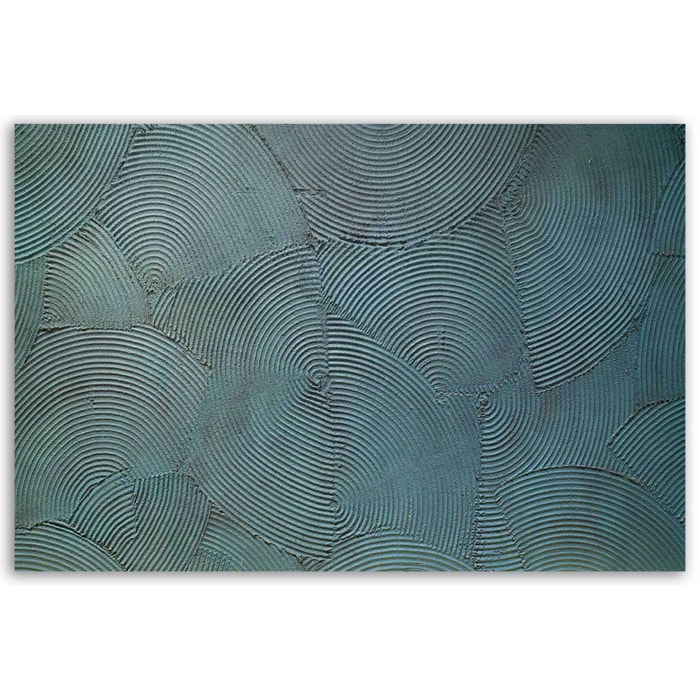 Tableau relief cercles vert texturé Toile imprimée