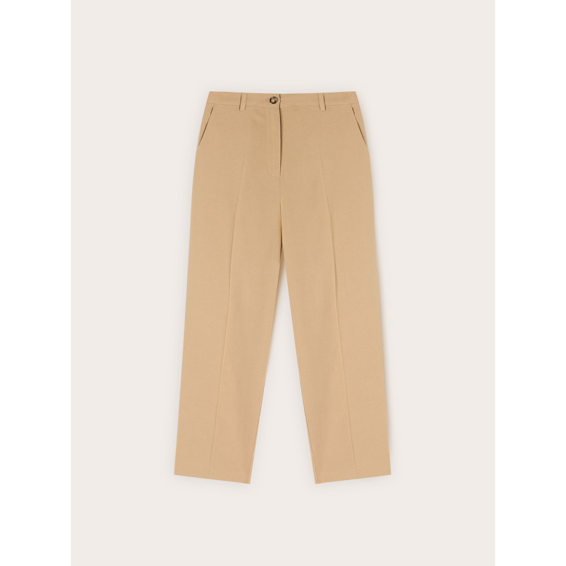 Motivi - Pantalones regular de lino mezcla lyocell - Beige