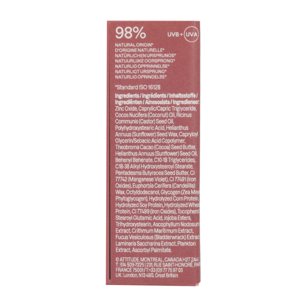 Oceanly - PHYTO-SUN Bálsamo labial con color SPF 30 - Terracota, Attitude, 8'5g