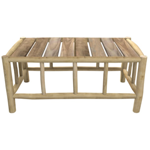 Table basse de jardin rectangulaire en teck - Ily