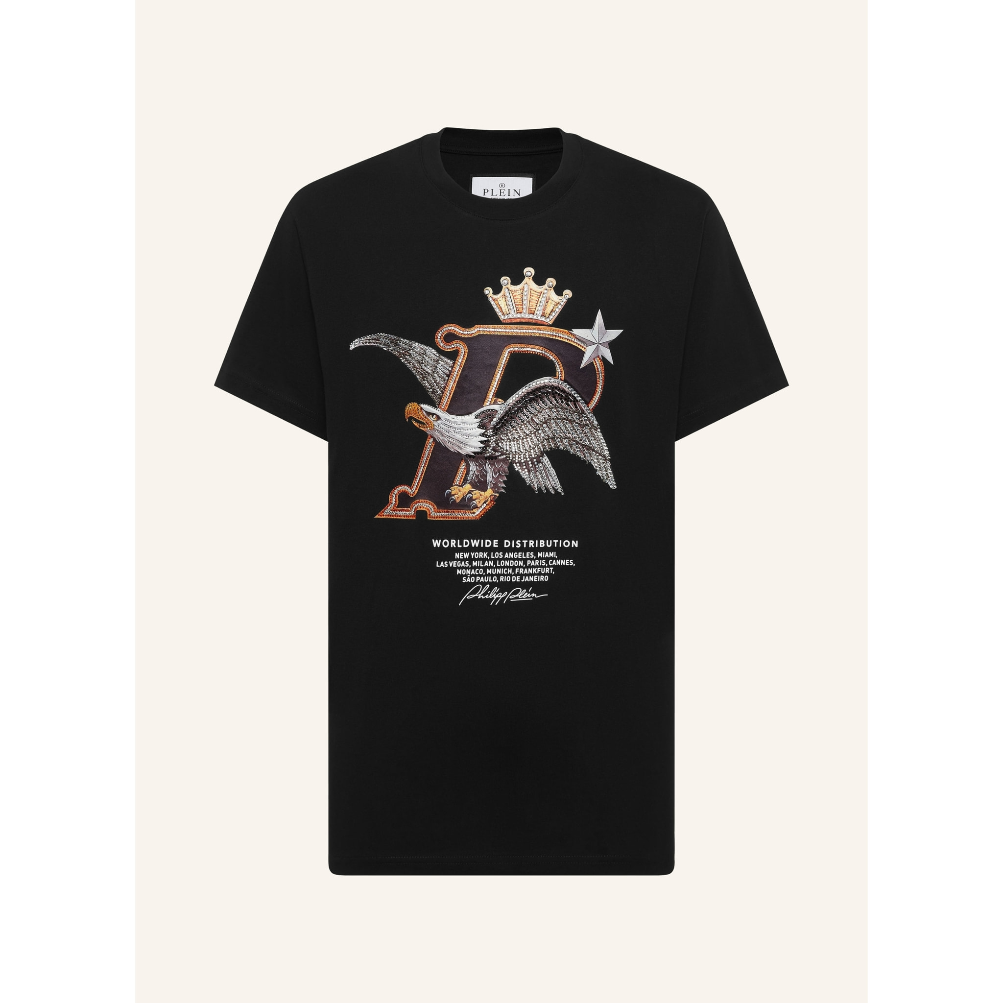 PHILIPP PLEIN Camiseta de cuello redondo y manga corta EAGLE