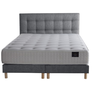 Ensemble Artémis 2 + tête de lit capitonnée - Matelas ressorts ensachés Mémoire de forme Latex