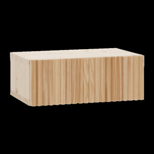 Table de chevet en bois massif flottant ton naturel de 40cm Hauteur: 15 Longueur: 40 Largeur: 25.5