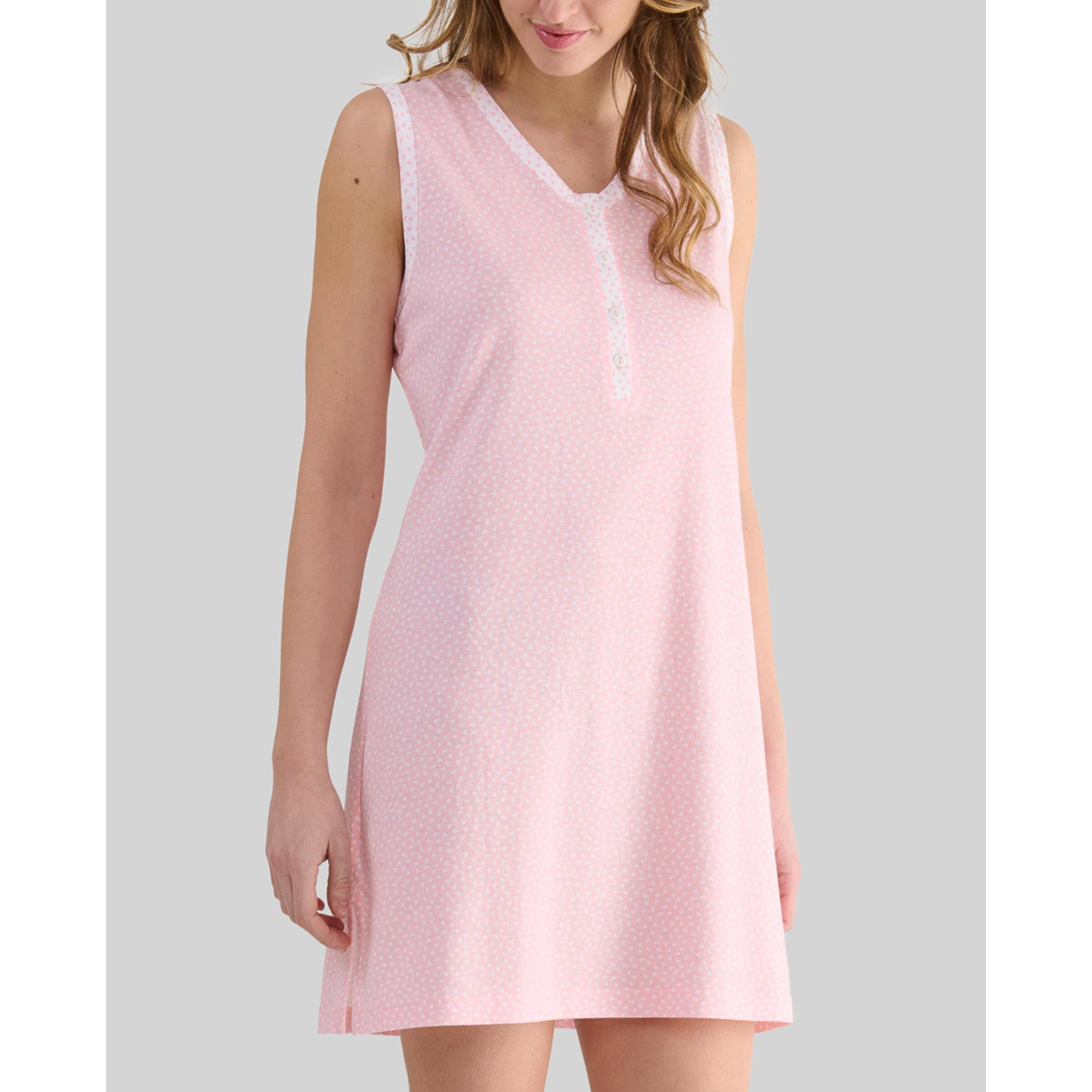 Camisón corto mujer corazones sin mangas suave