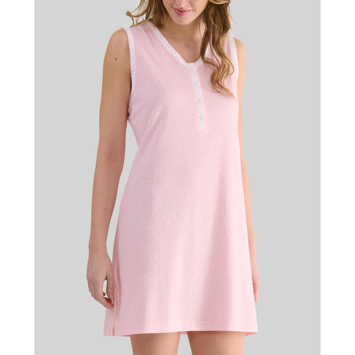 Camisón corto mujer corazones sin mangas suave