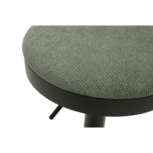 Tabourets de bar réglables en tissu chenille vert kaki et métal (lot de 2) THOR