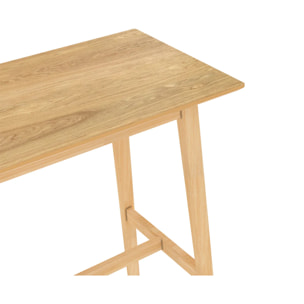 Table de bar rectangulaire 4 personnes en bois clair naturel 120 cm - Buvette