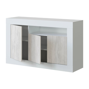 Aparador Baltik 3 Puertas 87x144x42 Cm Blanco Artik