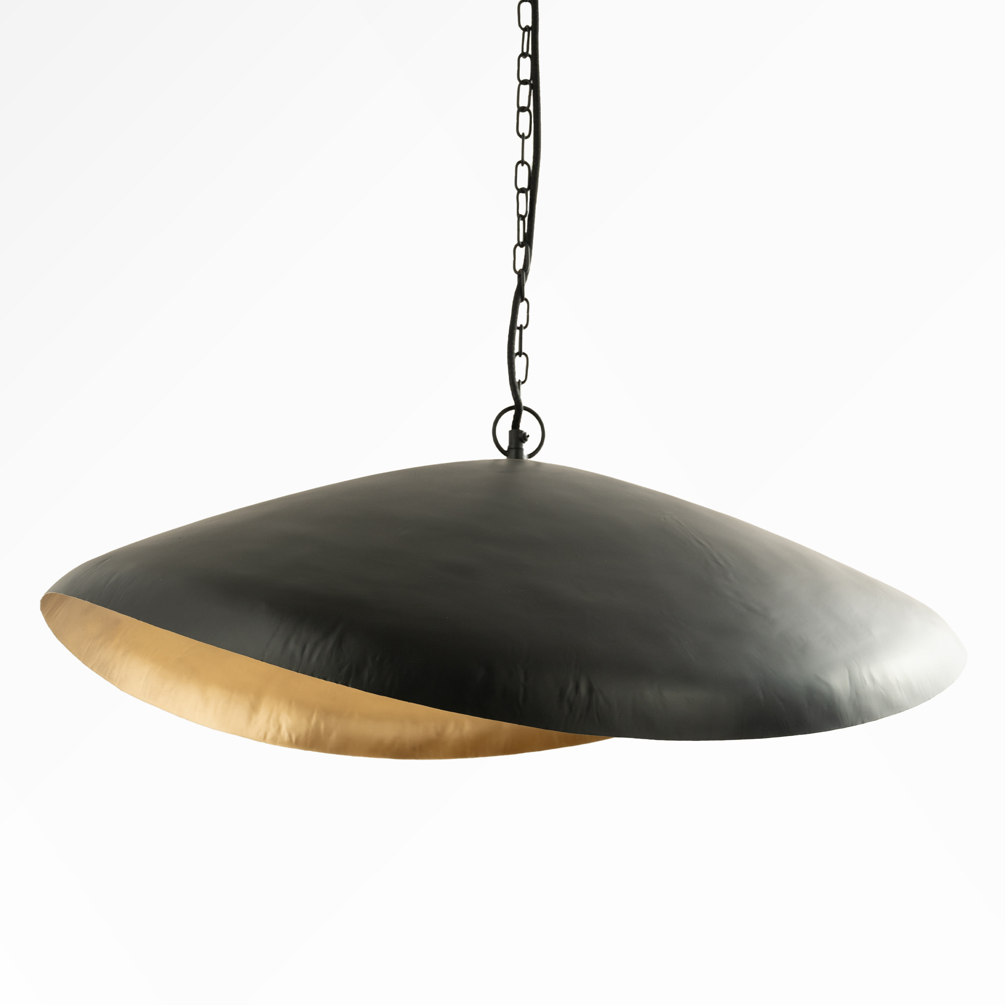 Suspension Pacha en métal noir et doré D74 cm